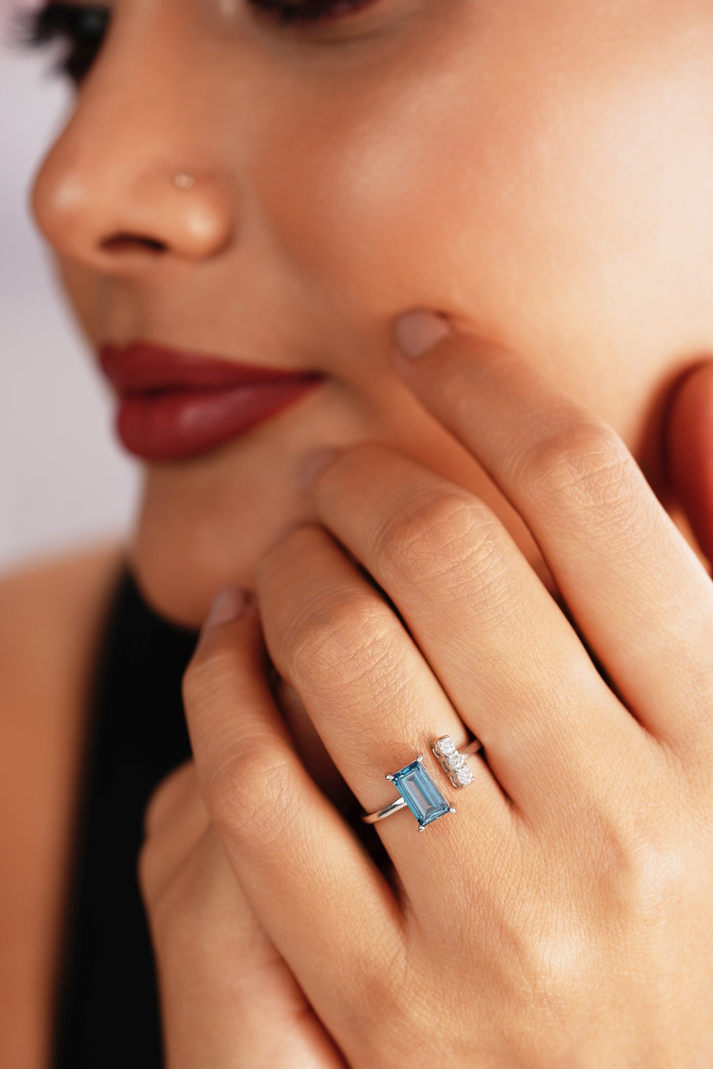 The Open Baguette Duo Ring