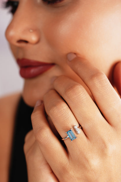 The Open Baguette Duo Ring