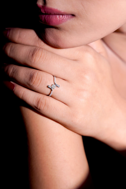 Open-Style Floral Cluster Ring