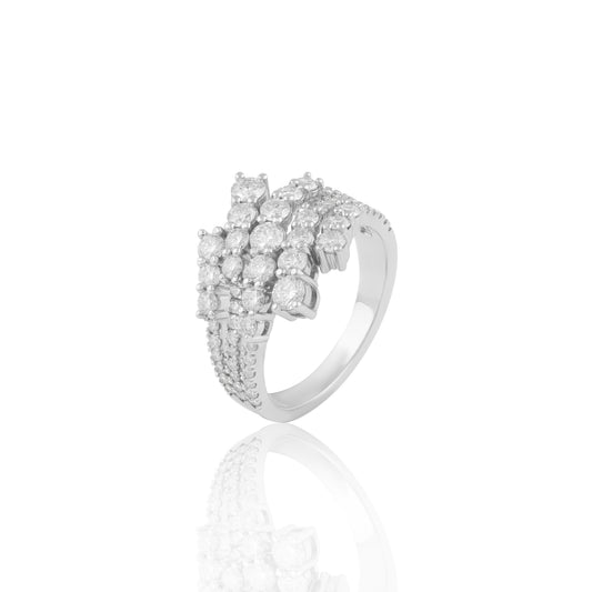 Multi-Row Cluster Statement Ring with Sparkling Details