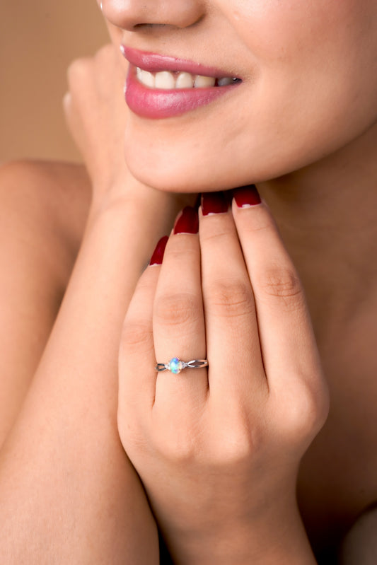 Opal Heart Ring