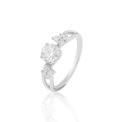 Round Cluster Ring with Floral-Inspired Sparkling Details