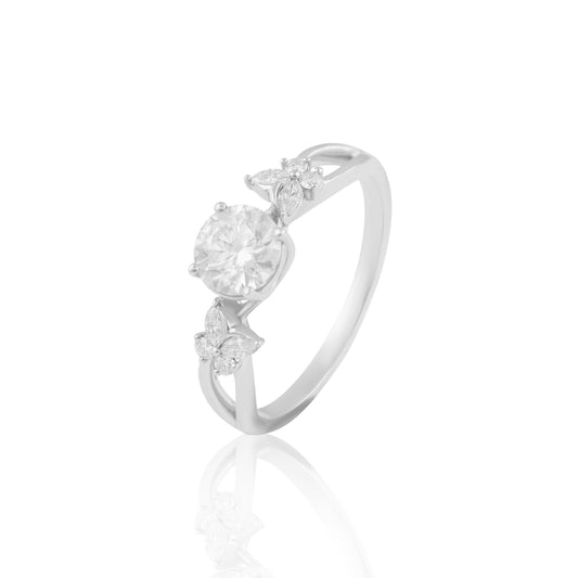 Round Cluster Ring with Floral-Inspired Sparkling Details