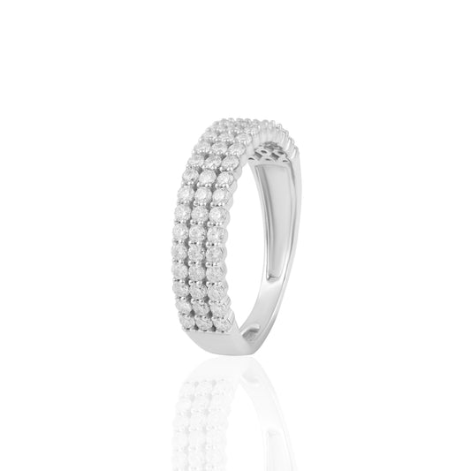 Triple Row Pavé Ring