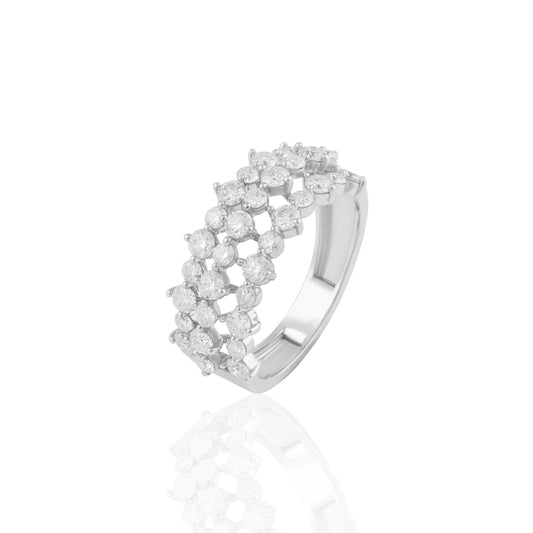 Triple Row Open Pavé Ring