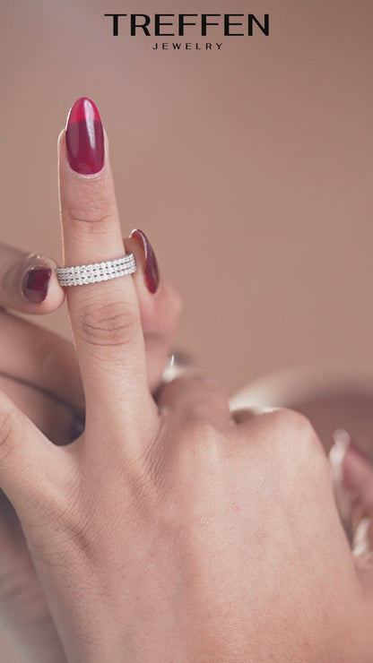 Triple Row Pavé Ring
