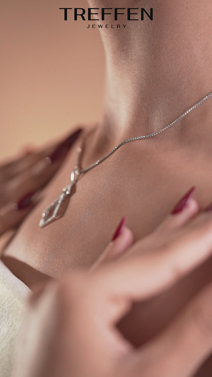 Geometric Diamond Drop Pendant