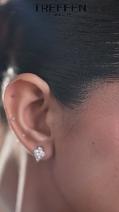 Elegant Geometric Cluster Stud Earrings