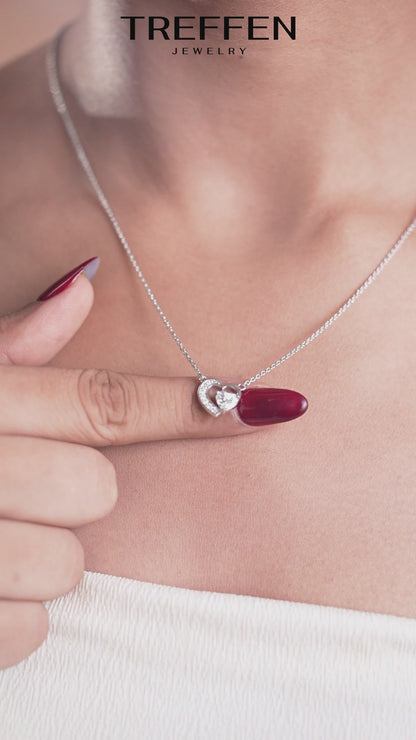 Double Heart Pendant Necklace