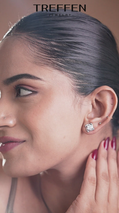 Elegant Round Cluster Stud Earrings