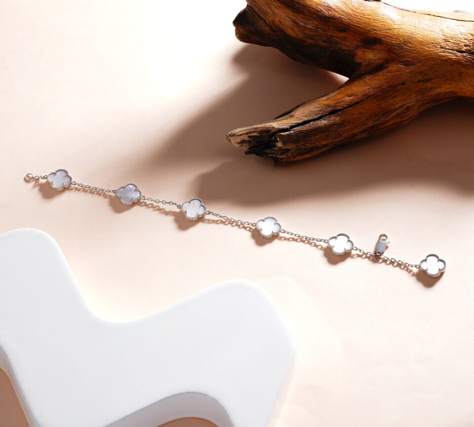 White Petal Charm Bracelet