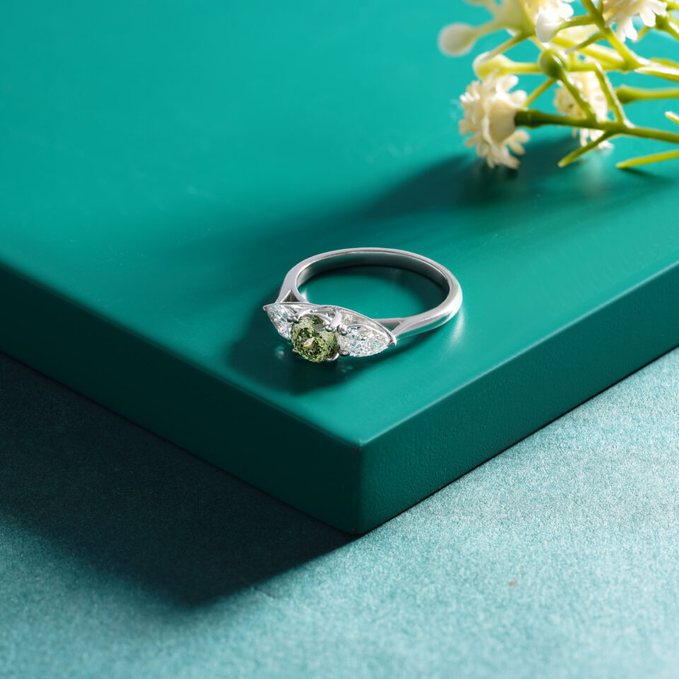 The Olive Marquise Trio Ring