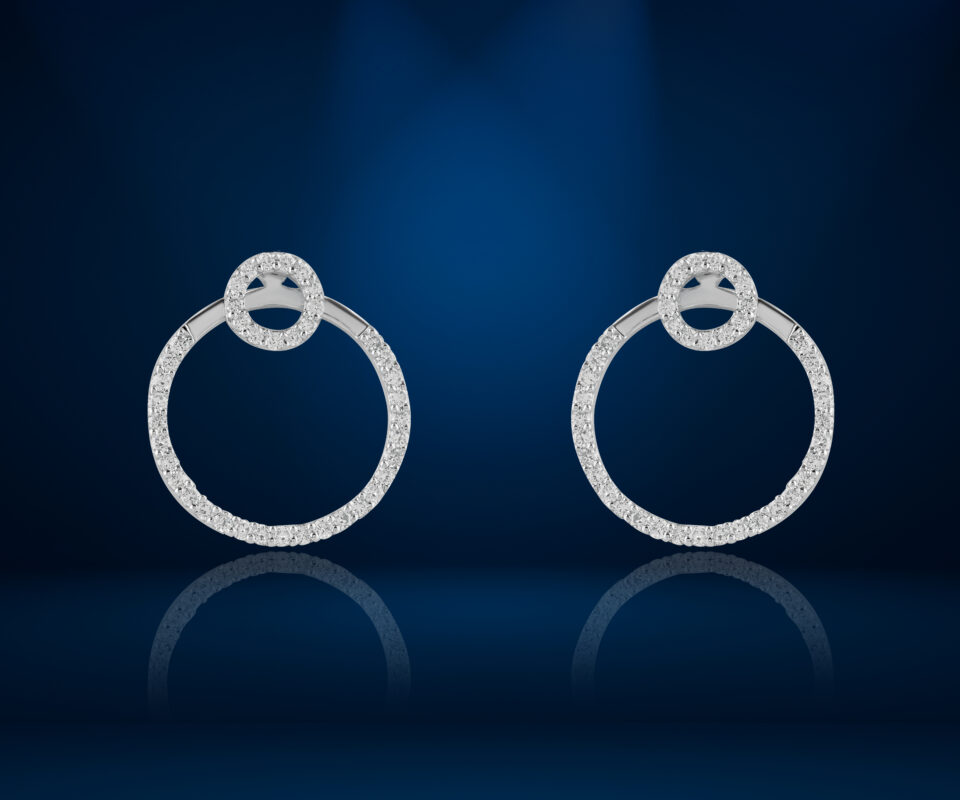 Double Halo Ring Earrings