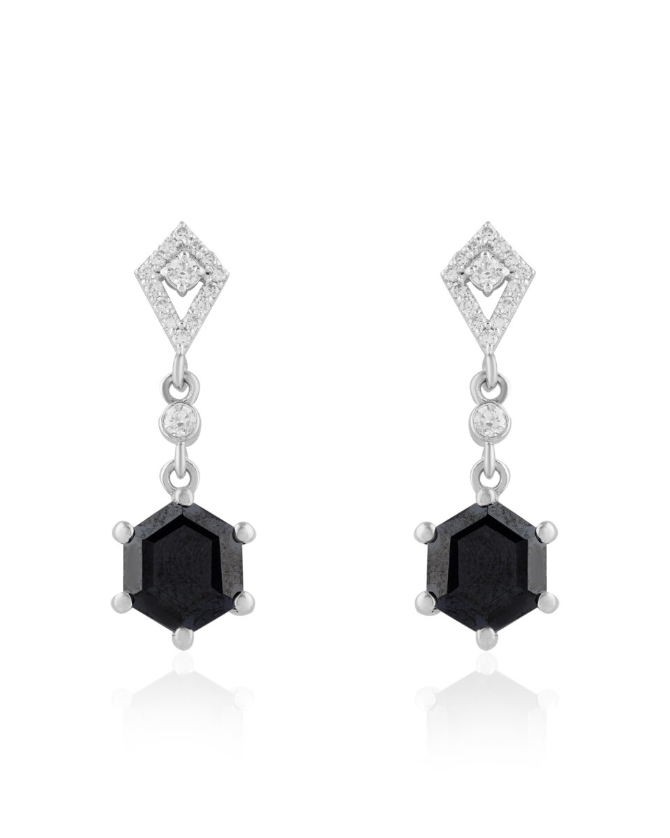 The Midnight Hexagon Earrings