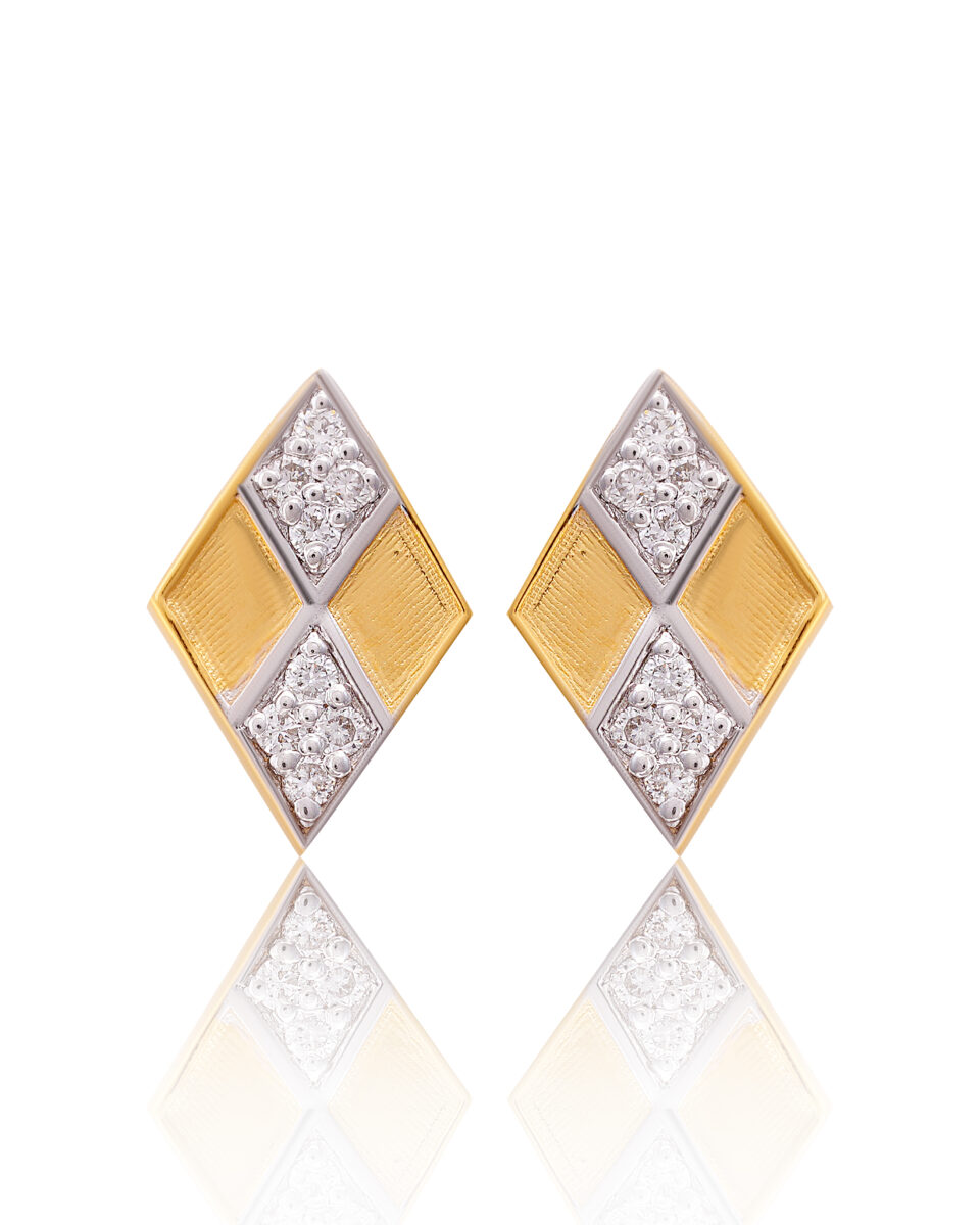 Gilded Prism Solitaire Earrings