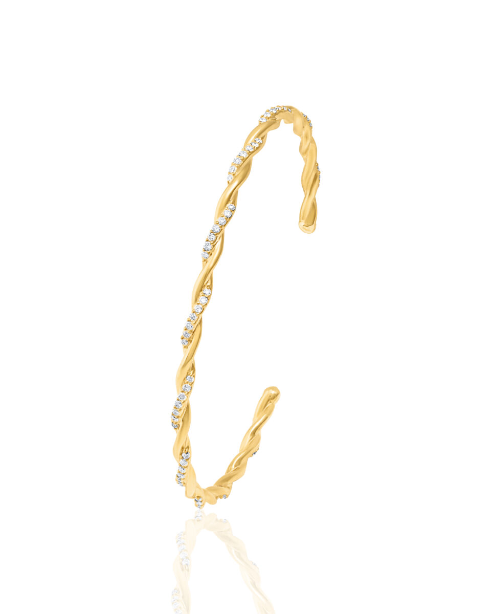 Gilded Helix Diamond Bracelet