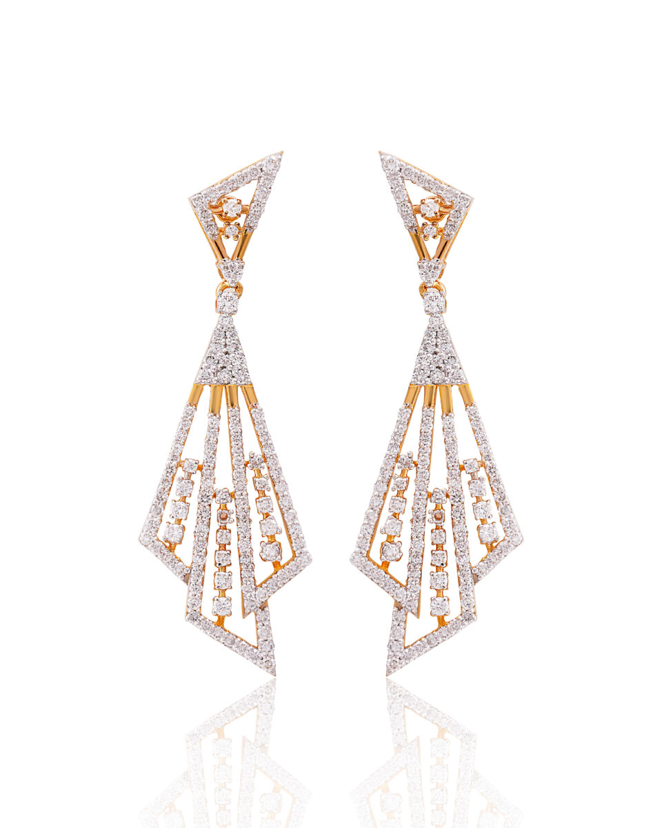 Geometric Prism Fan Earrings
