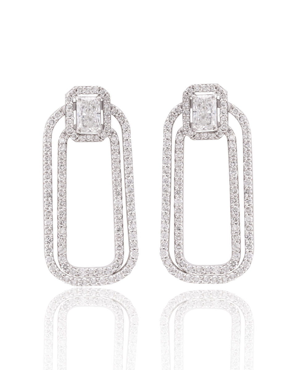 Architectural Radiant Cut Earrings
