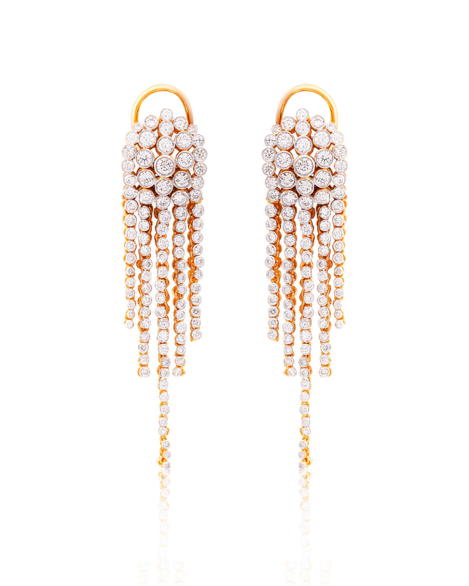 Lustrous Cascade Diamond Earrings