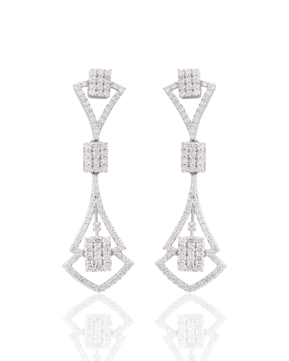 Art Deco Geometric Drop Earrings
