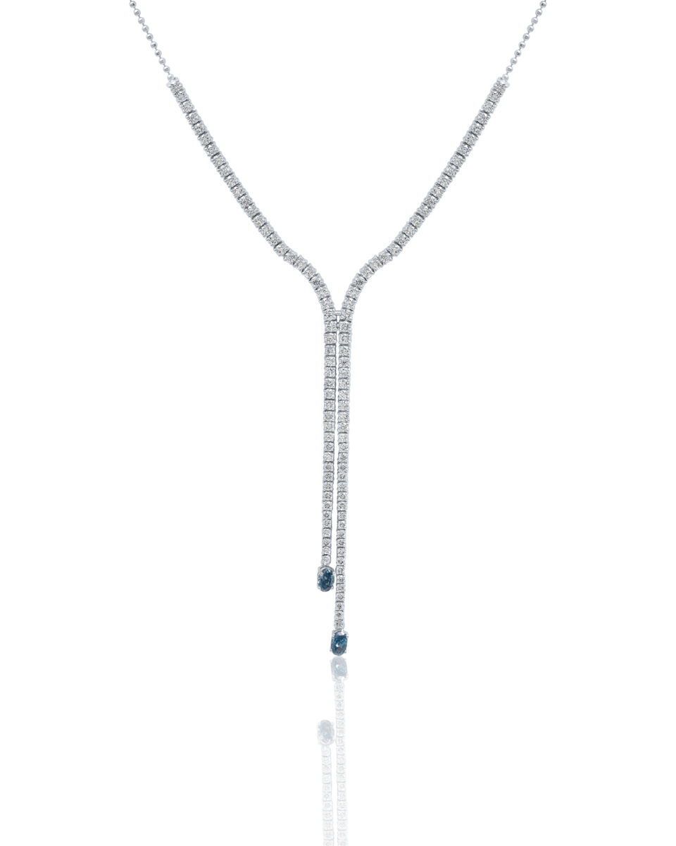 Sapphire Stream Lariat Necklace
