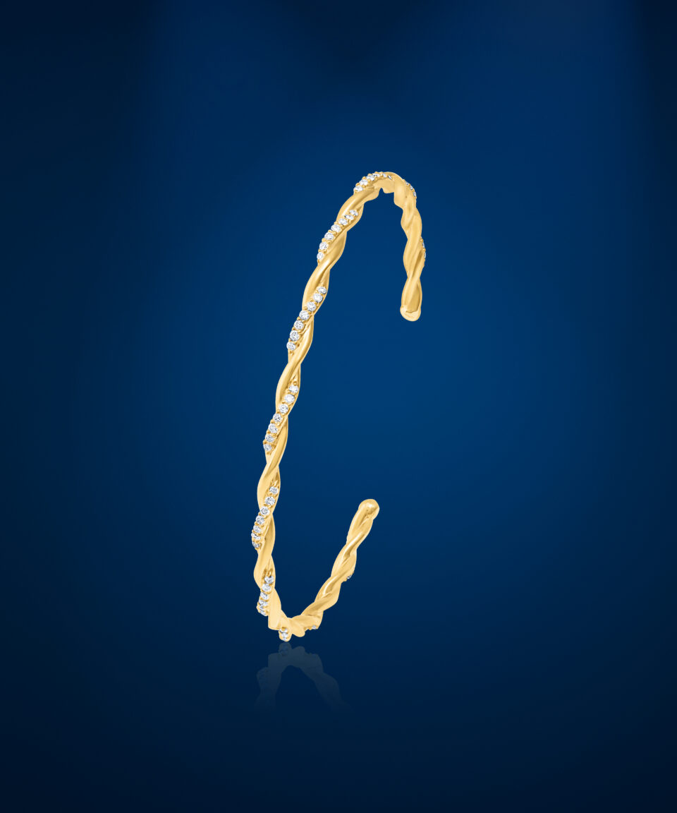 Gilded Helix Diamond Bracelet
