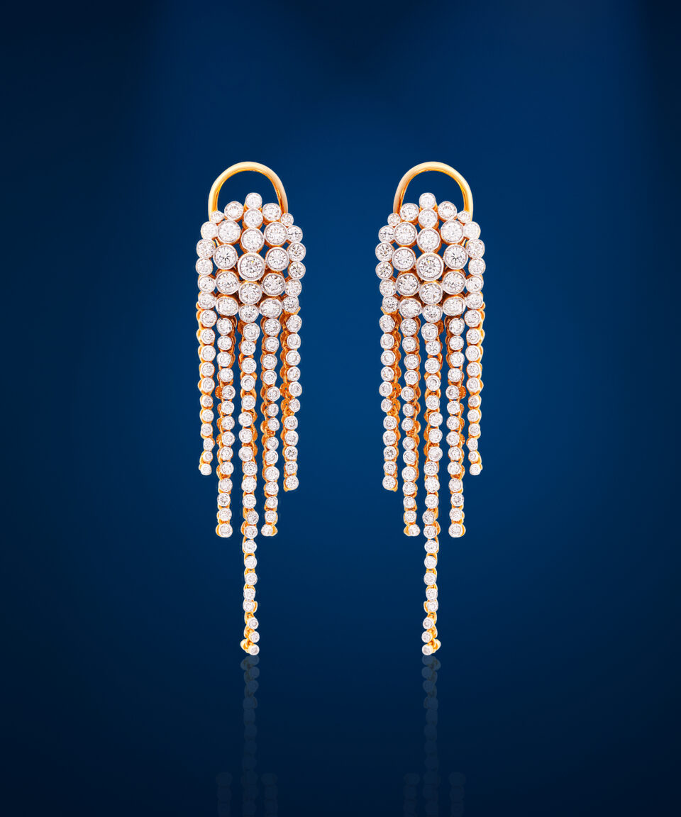 Lustrous Cascade Diamond Earrings