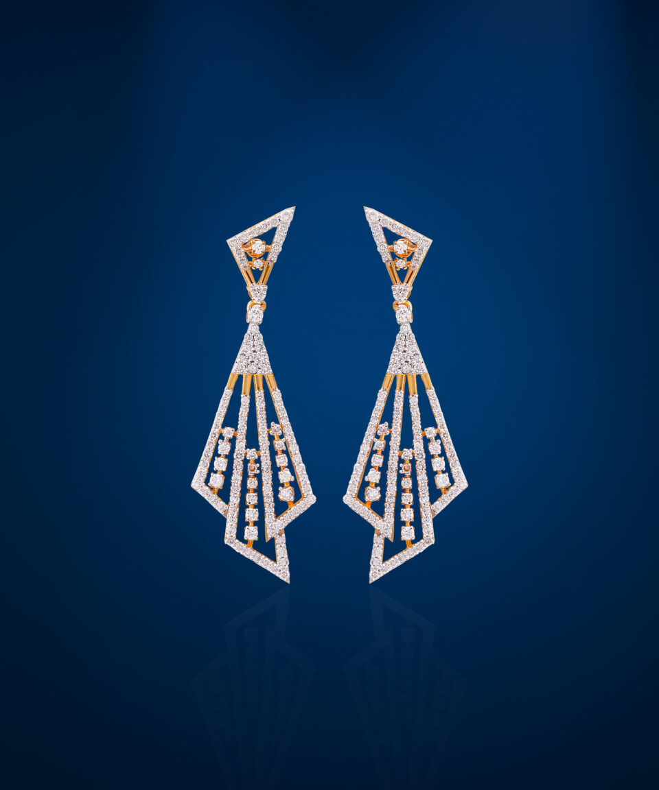 Geometric Prism Fan Earrings